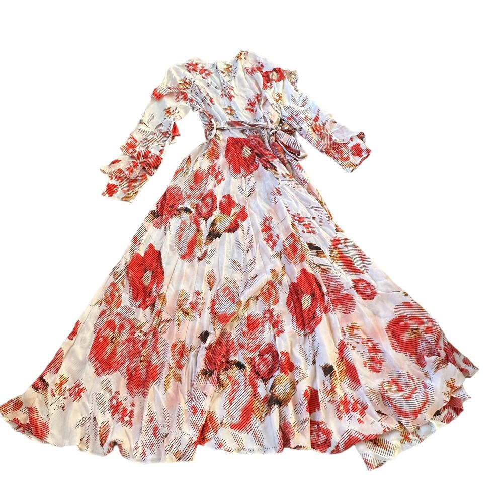 Rococo Sand Floral Maxi Dress Cream Red - Picture 3 of 11